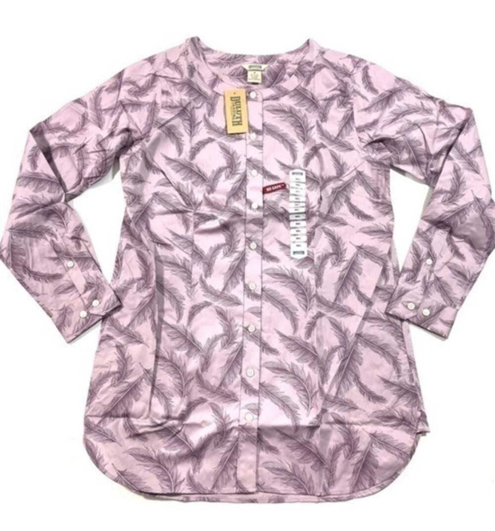 Duluth Trading Co. Anti Wrinkle Cotton Tunic Shirt with Feather Graphic - Picture 5 of 7